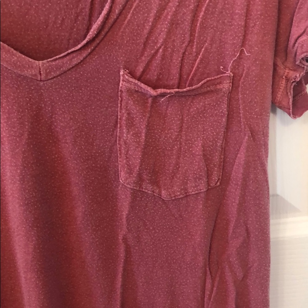 Red V-Neck Tee - Picture 3 of 5